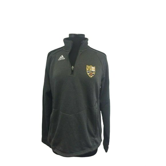 Adidas Womens 1/2 Zip Pull Over XL Grey Fleece Lined L/S Big Sky High School - Picture 1 of 11